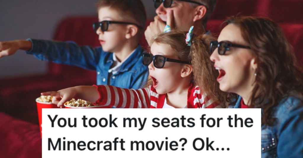 family at a movie theater